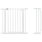 Baby Safe Metal Safety Gate with 20cm Extension - White