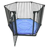 Baby Safe Convertible Playpen with Mat - Grey