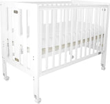 Babyhood Fold N Go Timber Cot - White