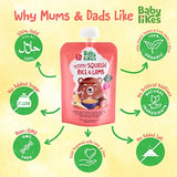 Babylikes Halal Baby Food Pouch - Butternut Squash, Rice & Lamb 130g - Pack of 6