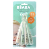 Beaba 1st Age Silicone Baby Spoons Pack of 4 - Grey & Sage Green