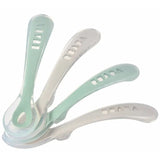 Beaba 2nd Age Silicone Spoon Velvet Pack of 4 - Grey & Sage Green