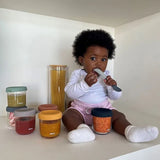 Beaba  Glass Portion Jar 250ml Pack of 6 - Sunrise Color Mix