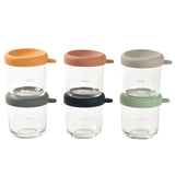 Beaba  Glass Portion Jar 250ml Pack of 6 - Sunrise Color Mix