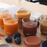Beaba  Glass Portion Jar 250ml Pack of 6 - Sunrise Color Mix