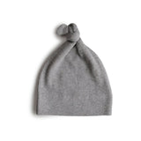 Mushie Ribbed Baby Beanie Gray Melange - Laadlee