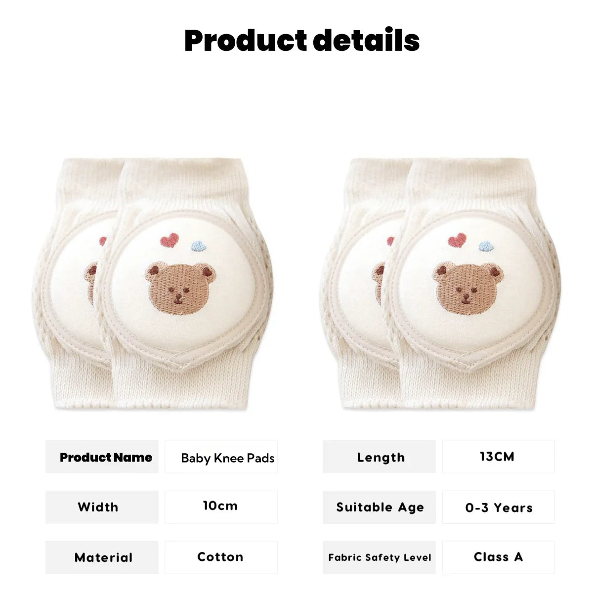 Pikkaboo Soft Crawl Baby Knee Pad - Bear