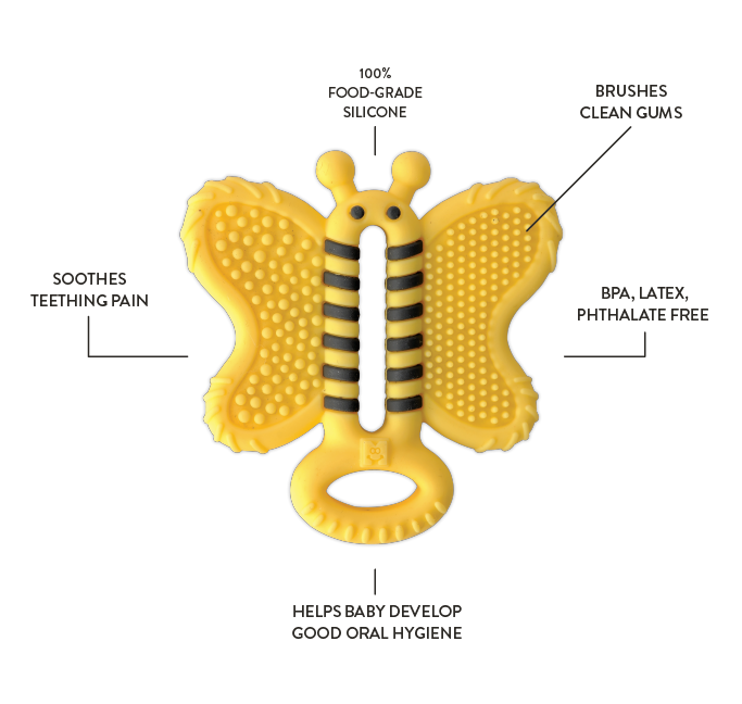 Malarkey Kids Bee Shaped Teether Brush - Laadlee