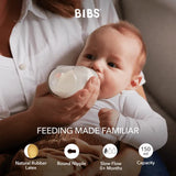 BIBS Latex Nipple Baby Bottle Slow Flow 0M-3M - 150ml - Ivory