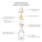 BIBS Latex Nipple Baby Bottle Slow Flow 0M-3M - 150ml - Ivory