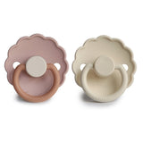 Frigg Daisy Silicone Baby Pacifier 6M - 18M, 2Pack, Biscuit/Cream - Size 2 - Laadlee