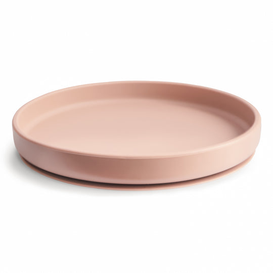 Mushie Classic Silicone Suction Plate Blush - Laadlee