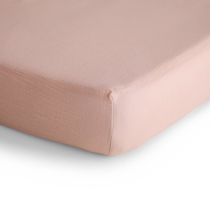 Mushie Crib Sheet Small Blush - Laadlee