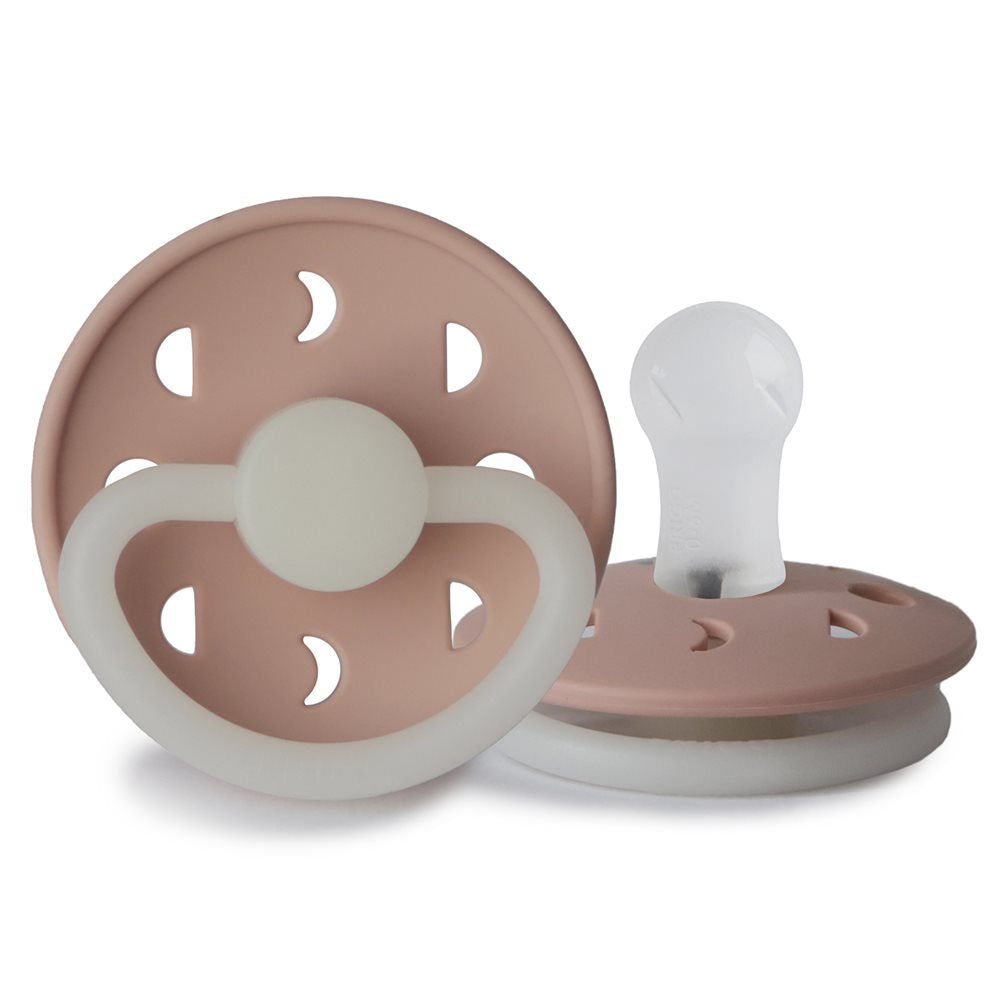 Frigg Moon Phase Silicone Baby Pacifier 0-6M, 1Pack, Blush Night - Size 1 - Laadlee