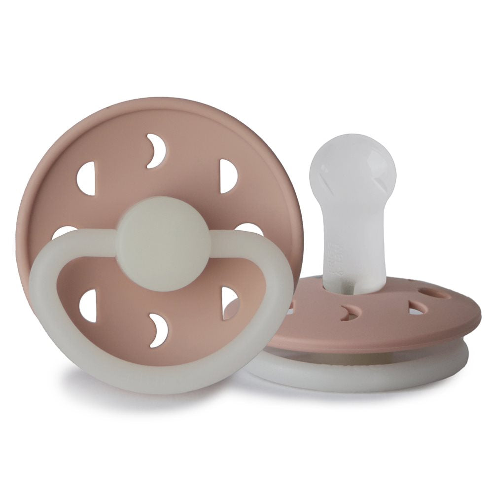 Frigg Moon Phase Silicone Baby Pacifier 6M-18M, 1Pack, Blush Night - Size 2 - Laadlee