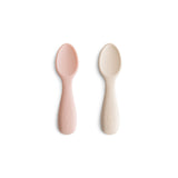 Mushie Toddler Starter Spoons - Silicone 2-Pack - Blush / Shifting Sand