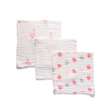 Anvi Baby Muslin Face & Burp Cloth Set of 3 - Bird Herd