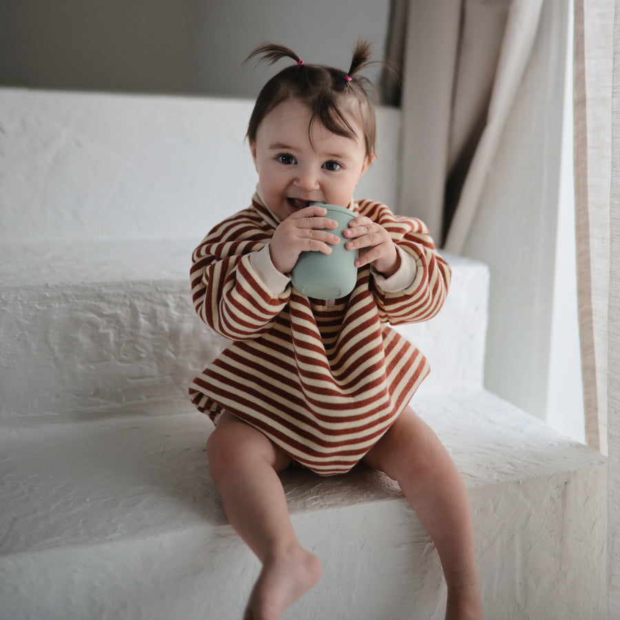 Mushie Silicone Sippy Cup Powder Blue - Laadlee