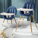 Lovely Baby 2-in-1 Convertible High Chair - Navy Blue