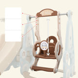 Lovely Baby - Slide & Swing Set w/ Basketball Hoop - Brown