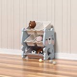 Lovely Baby Bear Storage Rack with 5 Boxes - Blue & Pink