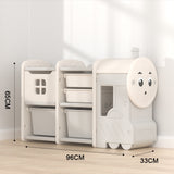 Lovely Baby Small Train Storage Rack With Boxes - White