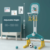Lovely Baby Basketball Stand With Football Goal - Green & Yellow