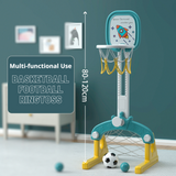 Lovely Baby Basketball Stand With Football Goal - Green & Yellow