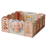 Lovely Baby Kids Elephant Playpen 14pcs - Pink