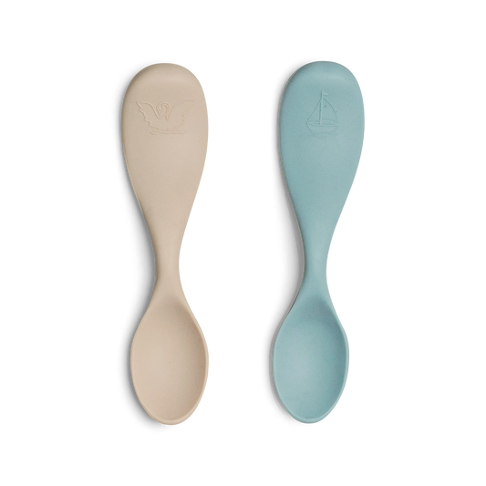 Citron Silicone Feeding Spoon Set of 2 Short - Boat & Swan