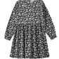 Jelliene Girls Floral Long Sleeve Dress - Black