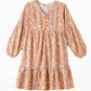 Jelliene Girls Floral Dress with Long Sleeves - Orange