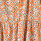 Jelliene Girls Floral Dress with Long Sleeves - Orange