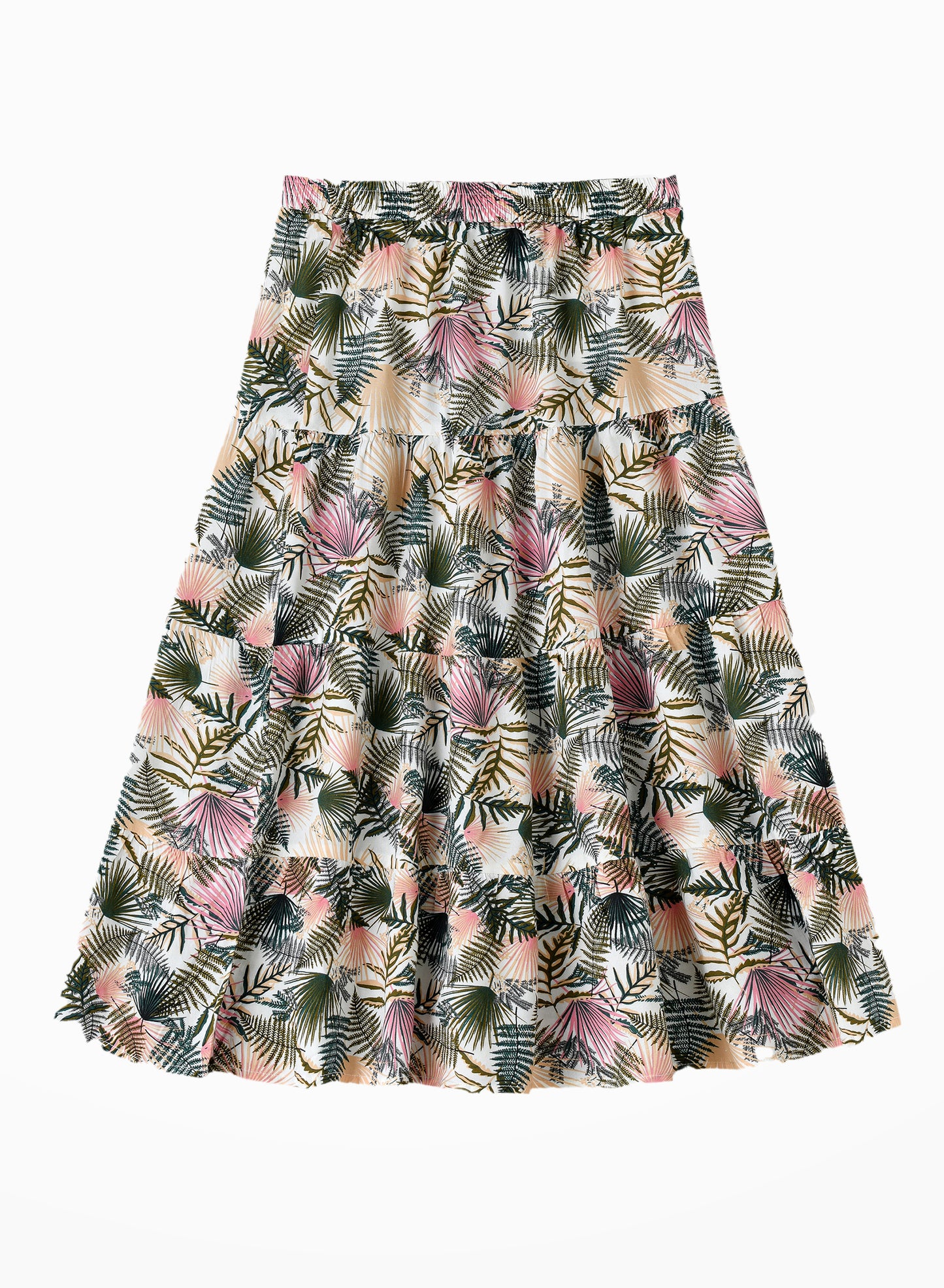 Jelliene Twirling Fun & Summer Vibes: Girls Flowy Woven Skirt  - Beige