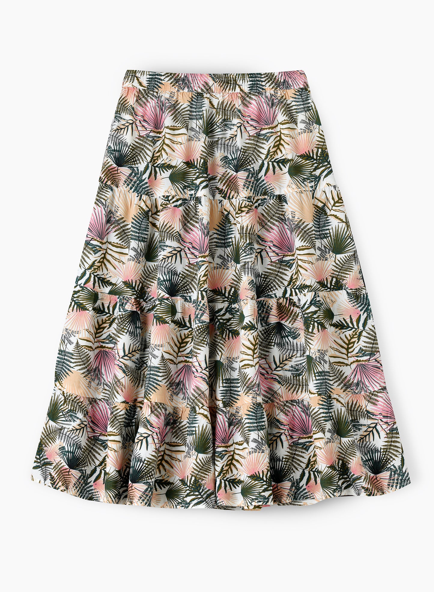 Jelliene Twirling Fun & Summer Vibes: Girls Flowy Woven Skirt  - Beige