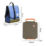 Eazy Kids Jumbo Bento Lunch Box With Lunch Bag, Thermos & Dip Jar- Green