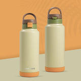 Eazy Kids Vacuum Insulated Water Bottle With Lunch Bag - Refresh, 950ml Green