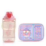 Nova Kids 2 Compartment Bento Lunch Box With Water Bottle - Donut Pink