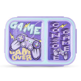 Nova Kids 2 Compartment Bento Lunch Box With Water Bottle - Gamer Mauve