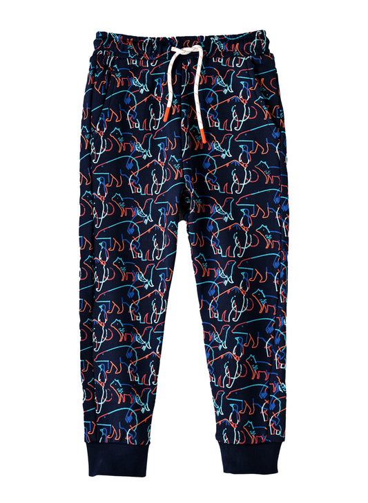 Jam Boys Dinosaur Print Joggers with Drawstring