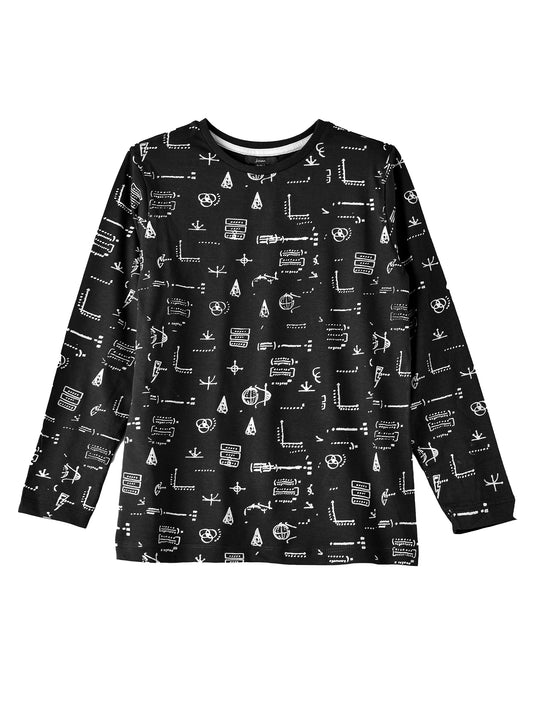 Jam Boys Long Sleeve Graphic T-Shirt -Black