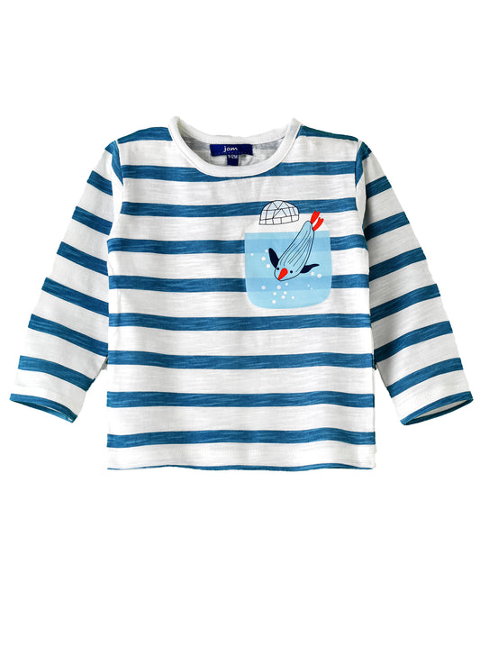 Jam Boys Striped Penguin Long Sleeve Top