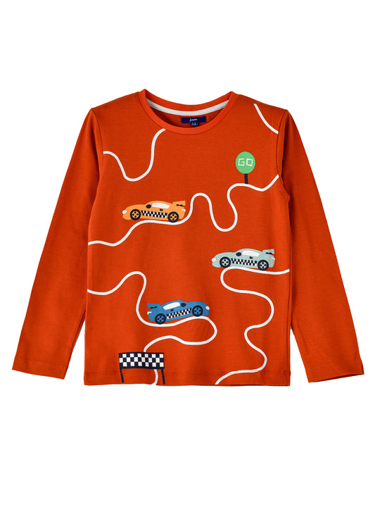 Jam Boys Race Car Long Sleeve T-Shirt - Orange