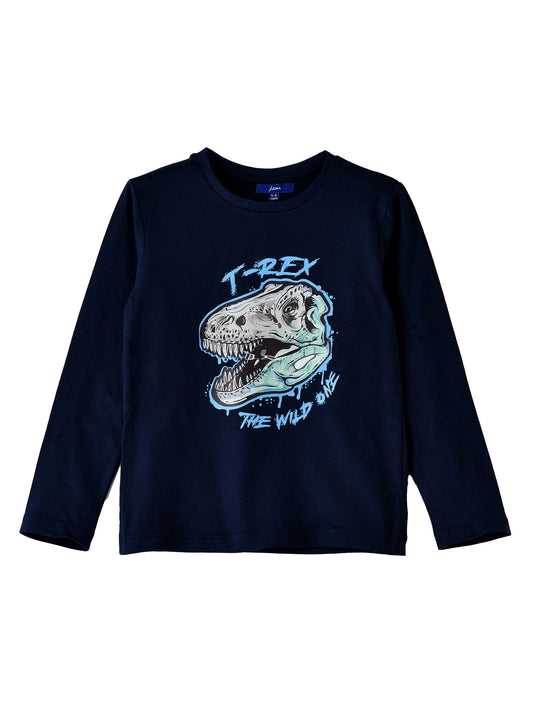 Jam Boys T-Rex Long Sleeve T-Shirt - Navy Blue