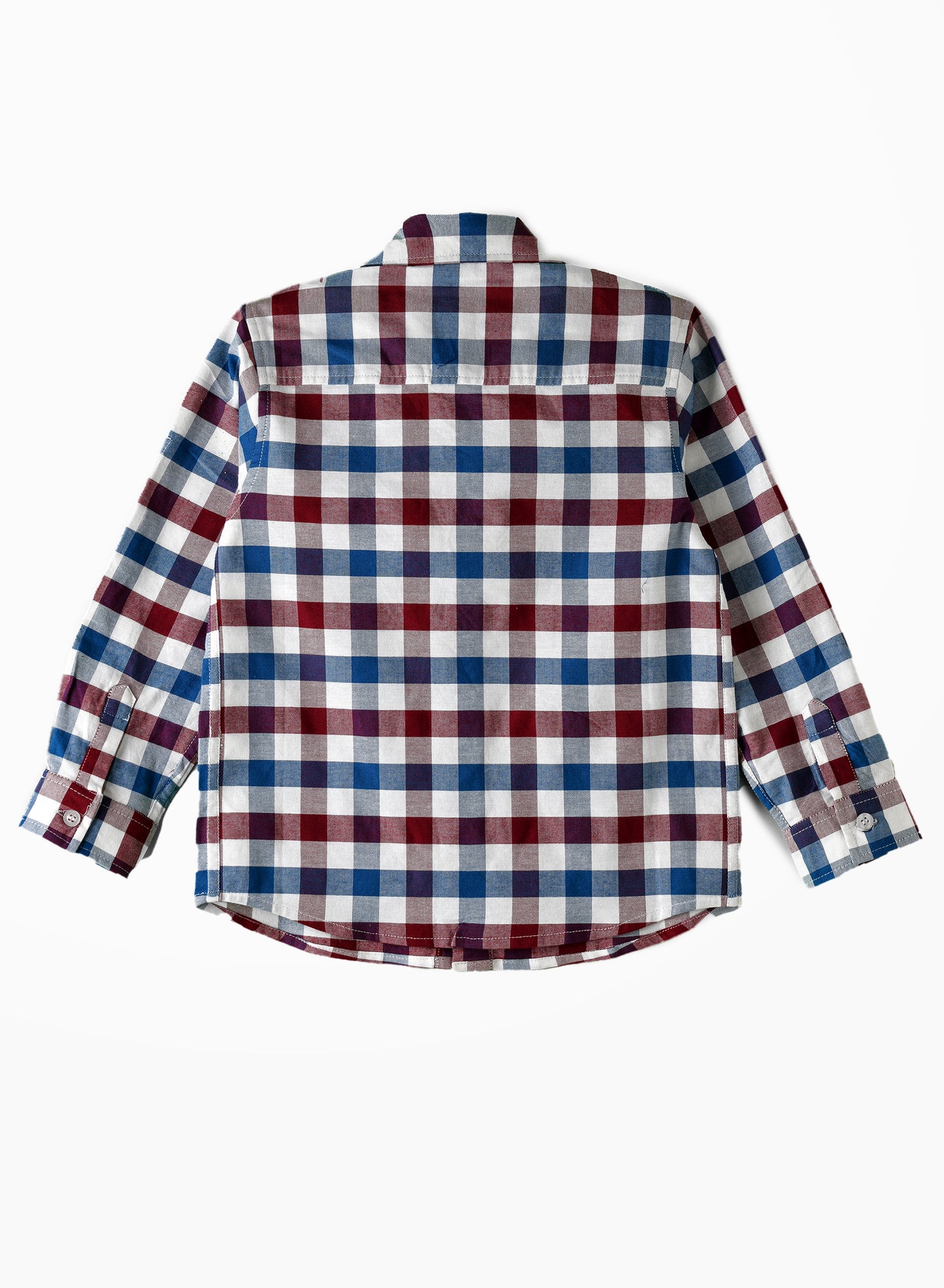 Jam Boys Burgundy, Blue, and White Checkered Shirt