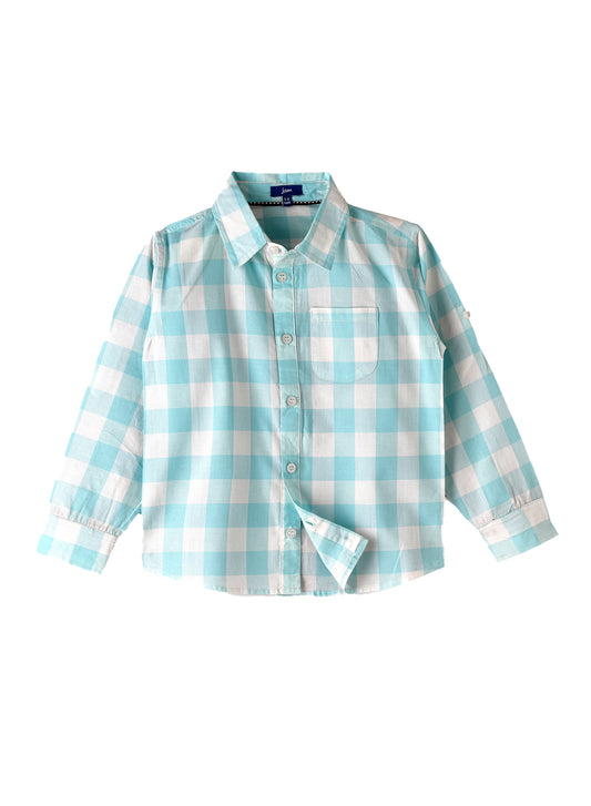 Jam Boys Light Blue and White Checkered Shirt