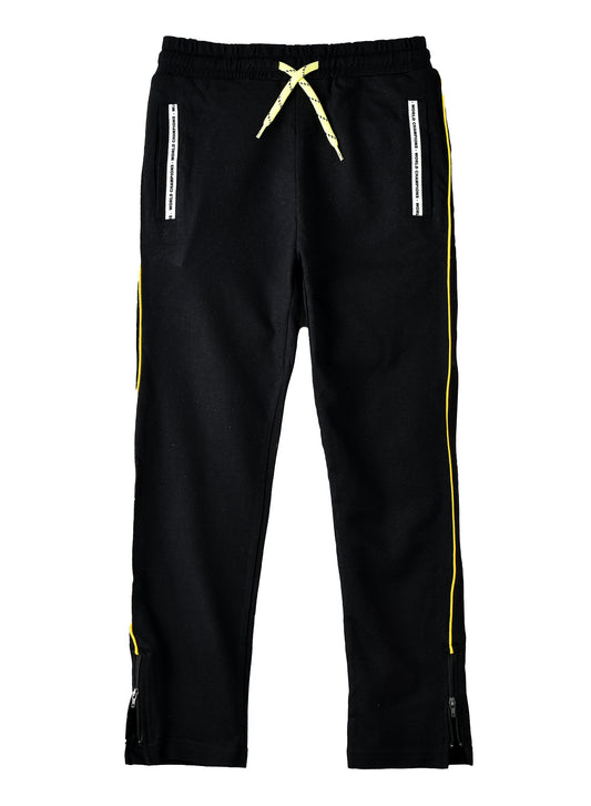 Jam Boys Jogger Pants with Yellow Side Stripe - Black