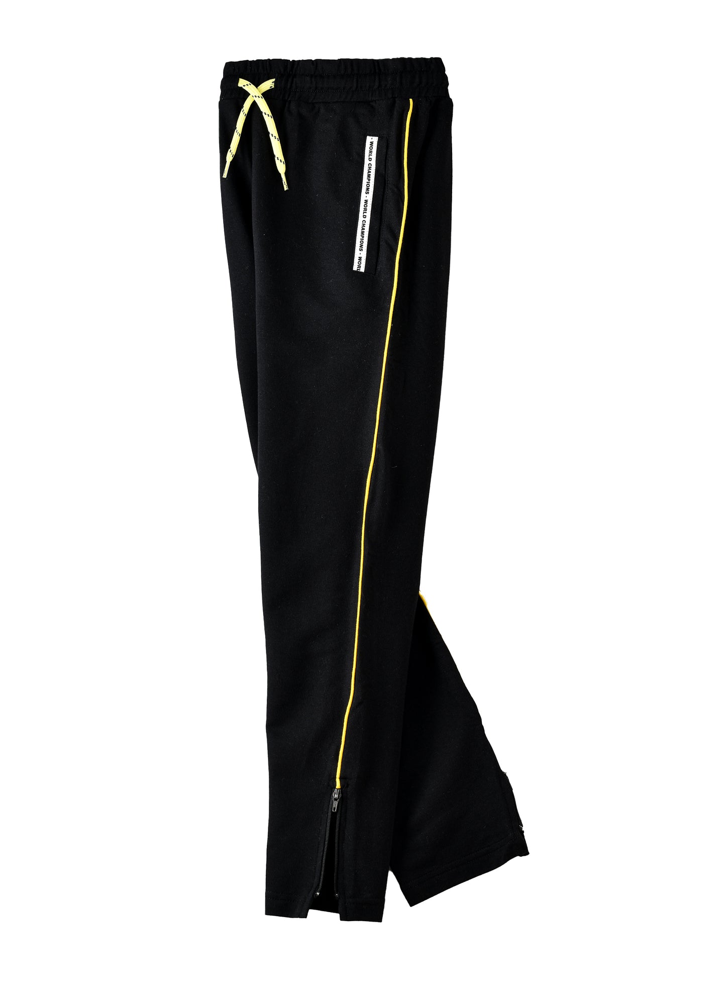 Jam Boys Jogger Pants with Yellow Side Stripe - Black