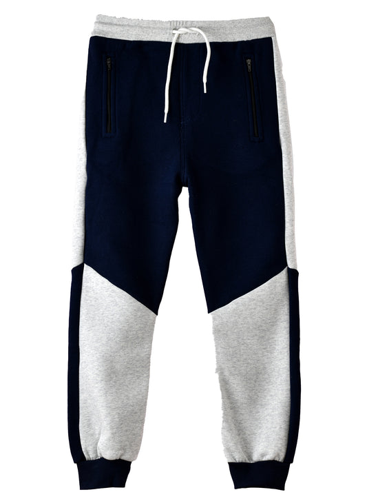 Jam Boys Navy and Grey Color Block Jogger Pants