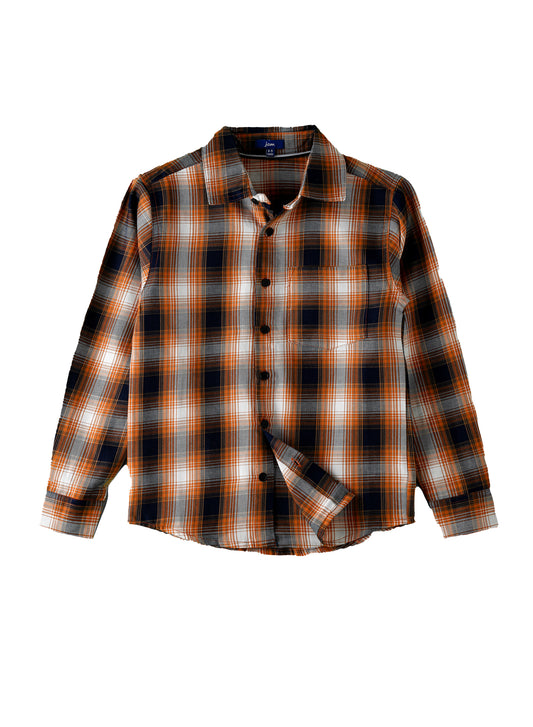 Jam Boys Plaid Shirt - Orange & Black